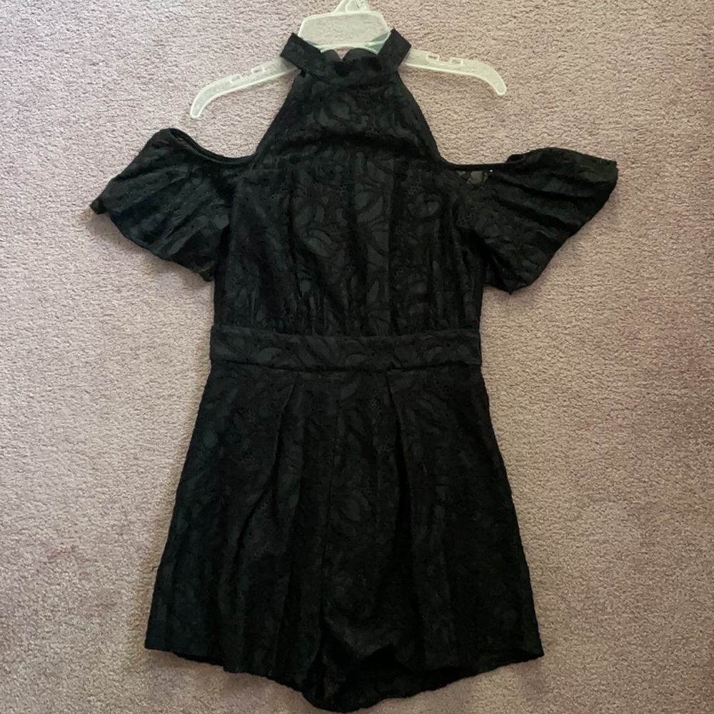 BCBG Black Lace Romper